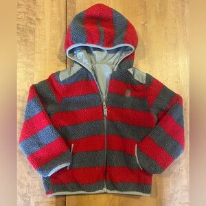 Rugged Bear fleece lined reversible red and gray windbreaker jacket coat size 6